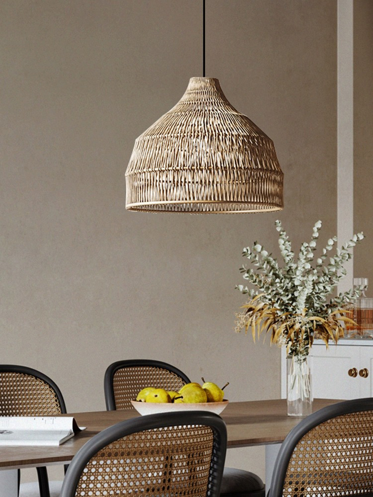 Outdoor Furniture Cafe - Lampada a Sospensione in Rattan Semplice