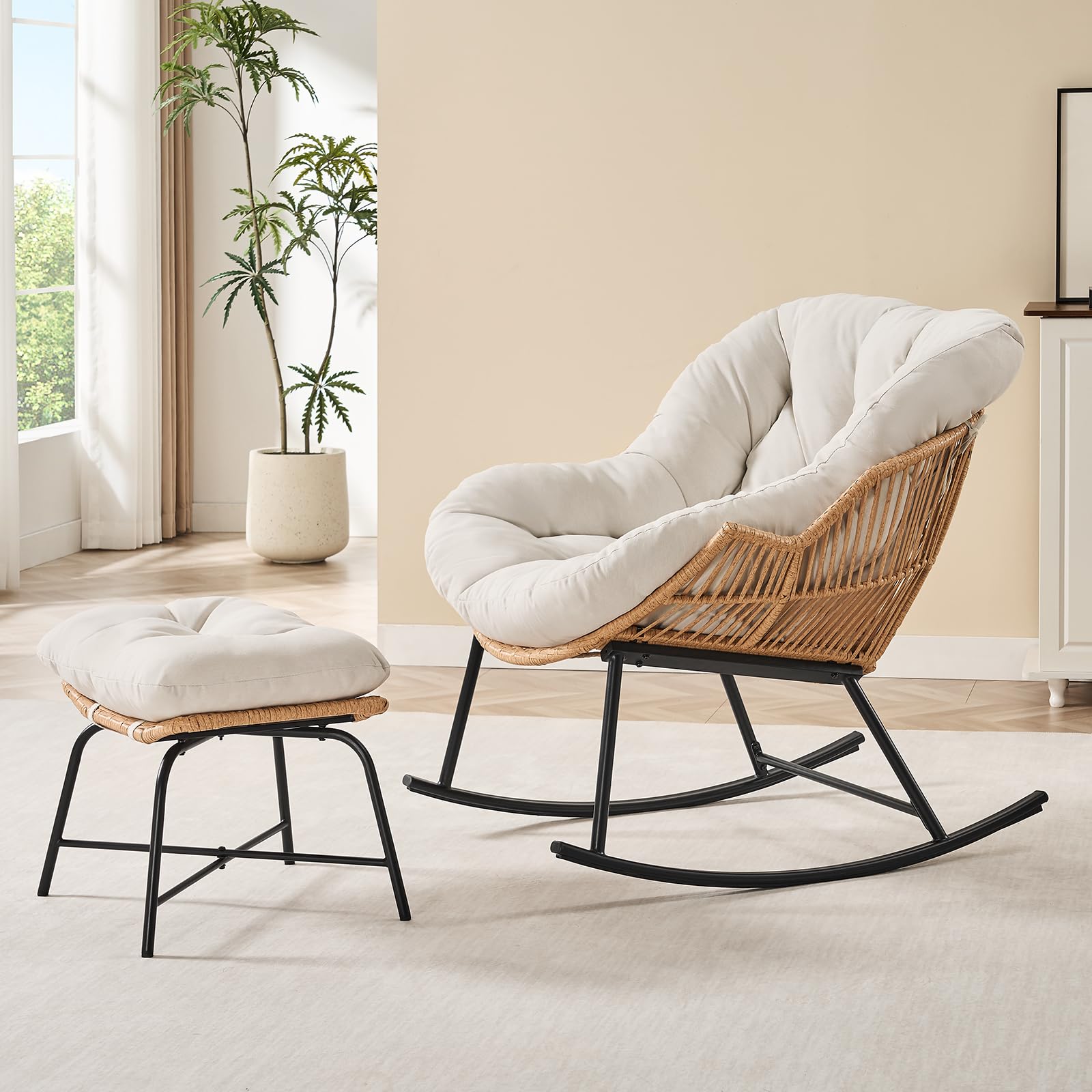 Outdoor Furniture Egg Chair - Sedia a dondolo Papasan in rattan
