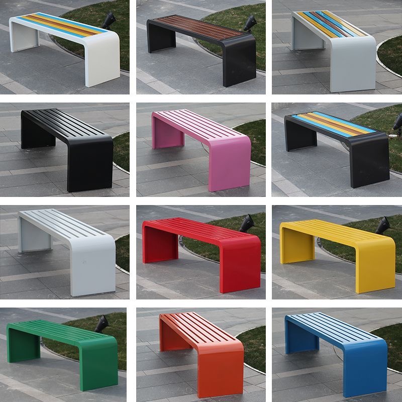 Outdoor Furniture Green - Panca in metallo in acciaio laminato