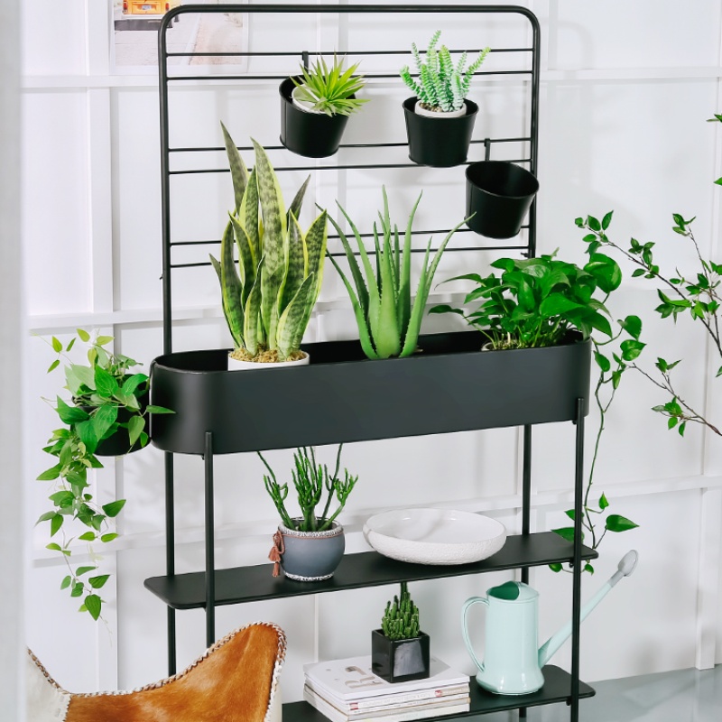 Outdoor Furniture Green - Portafiori Moderno in Ferro per Esterni,