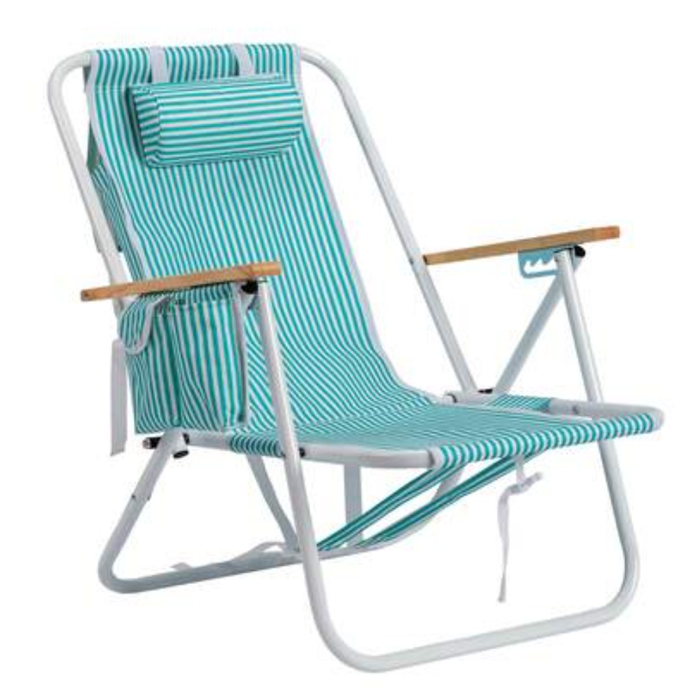 Outdoor Furniture Green - Sedia da Spiaggia Pieghevole Regolabile a