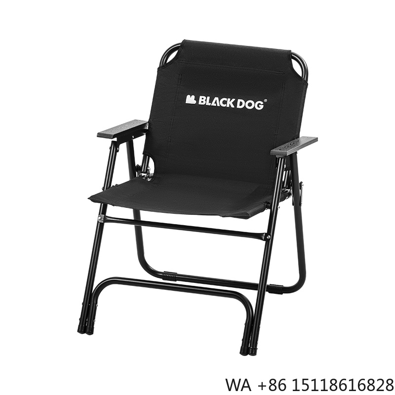 Outdoor Furniture Recliner Set - Sedia da Campeggio Pieghevole Black Dog,