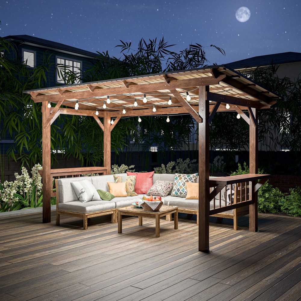 Outdoor Furniture Gazebo - Pergola Moderna in Legno 13' x