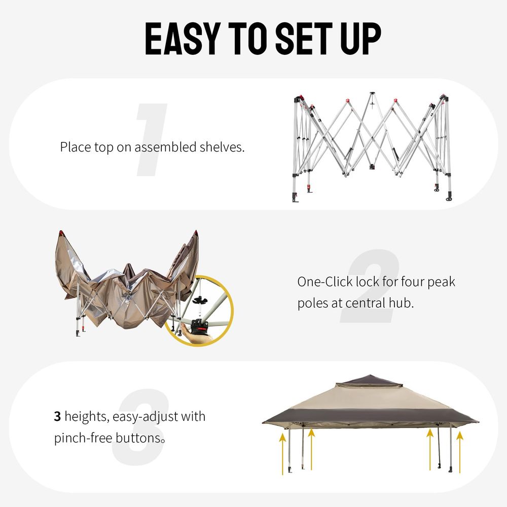 Gazebo Pop-Up 13x13, Tenda a B - Outdoor Furniture Gazebo recensione e prezzo