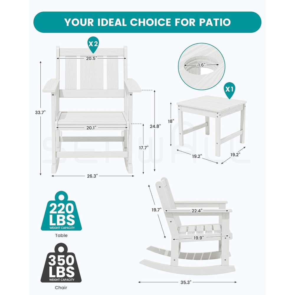 Set di 2 sedie a dondolo da es - Outdoor Furniture Ofo recensione e prezzo