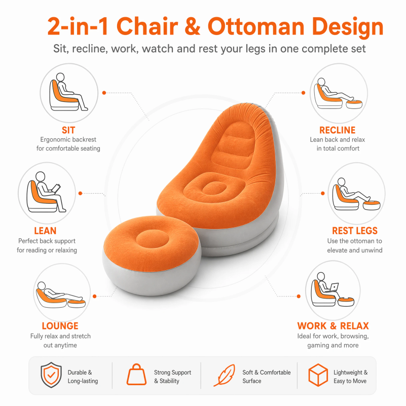 Set Divano Gonfiabile in Tessu - Outdoor Furniture Sale recensione e prezzo