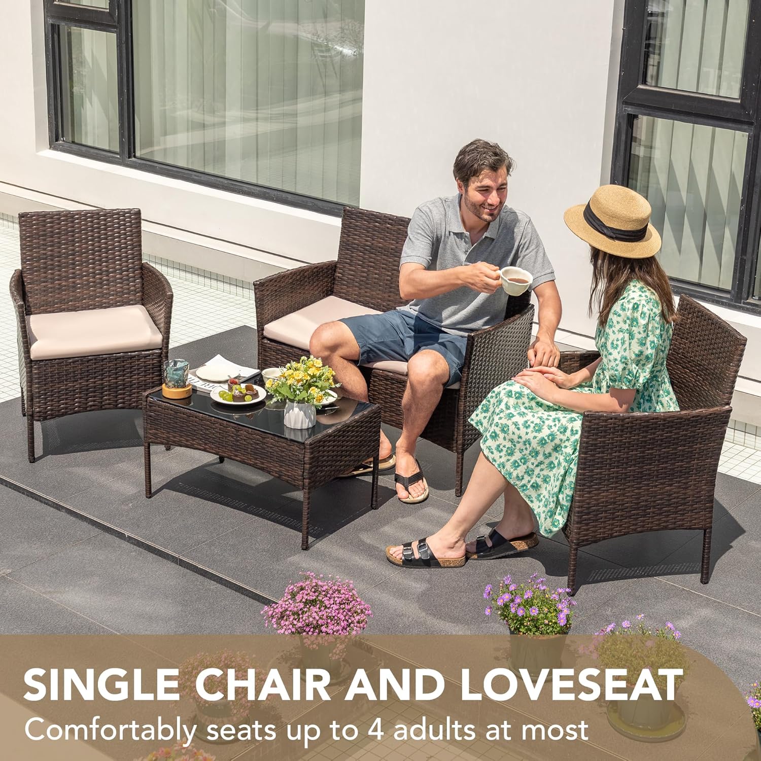 Set di mobili da esterno a 4 p - Outdoor Furniture Ofo recensione e prezzo
