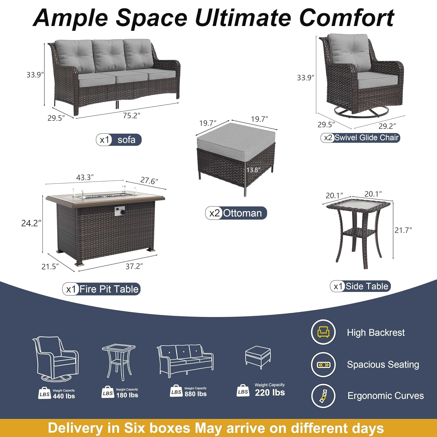 Set di Mobili da Patio a 7 Pez - Outdoor Furniture Sale recensione e prezzo
