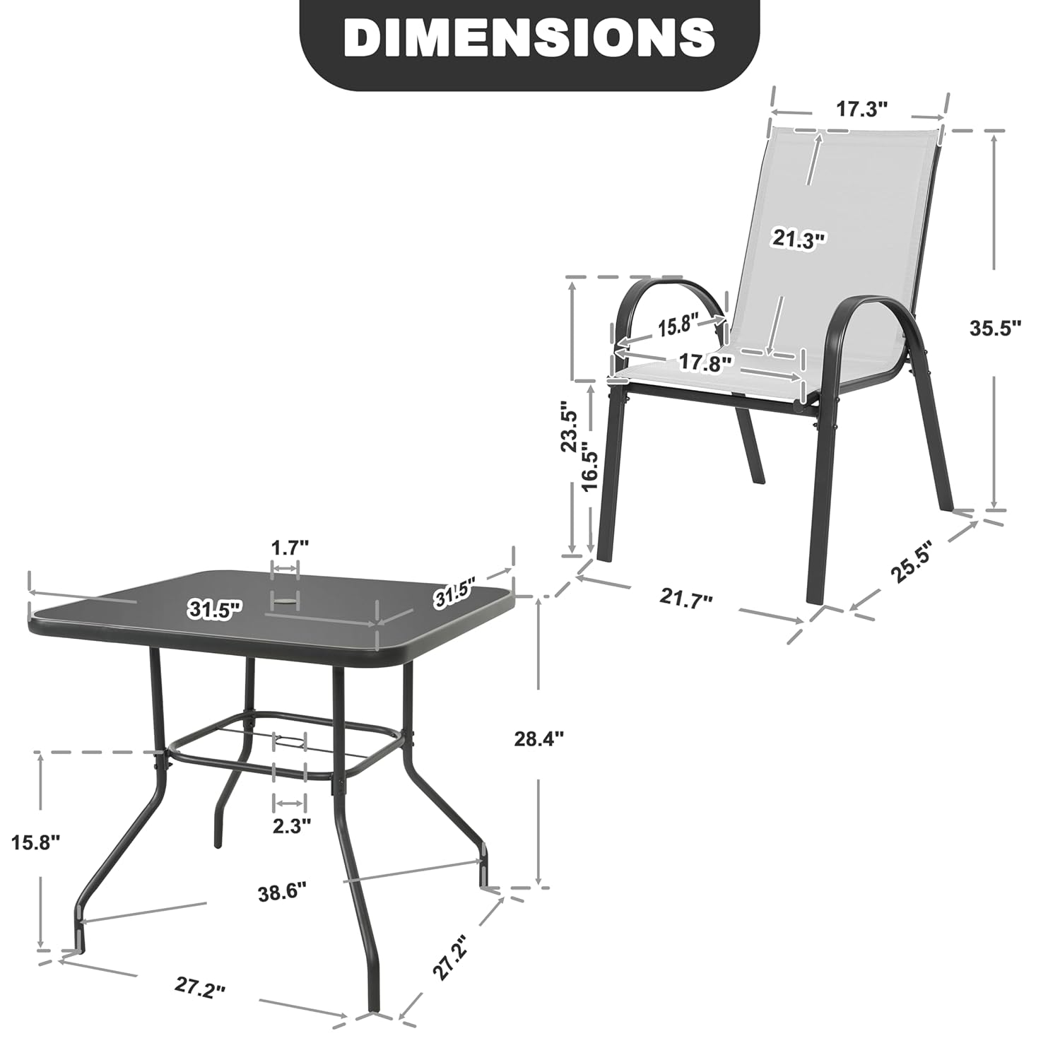 Set da pranzo da giardino a 5  - Outdoor Furniture Ofo recensione e prezzo