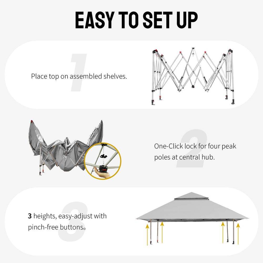 Gazebo Pop-Up 13x13, Tenda a B - Outdoor Furniture Gazebo recensione e prezzo